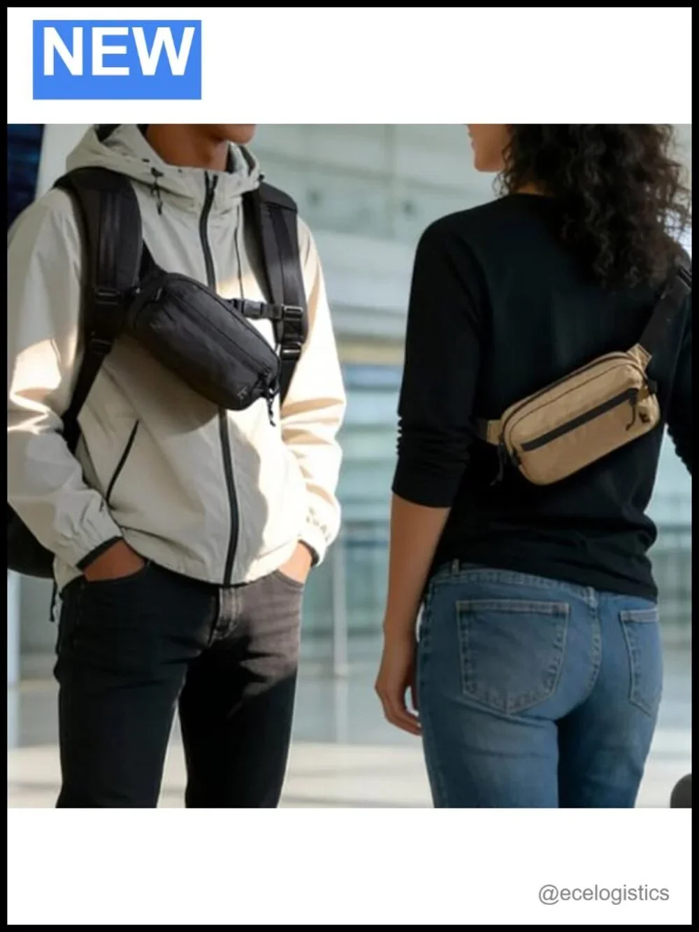 1.5L Sling Bag with RFID Blocking Crossbody Shoulder Pack Travel Fanny Pack